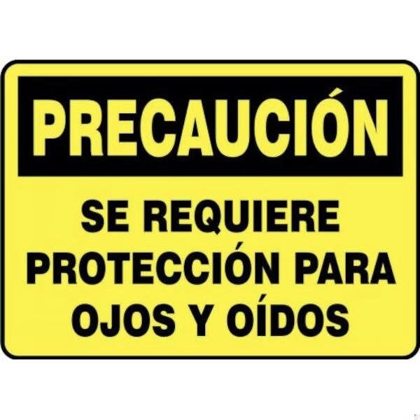Accuform OSHA CAUTION SAFETY SIGN EAR AND EYE SHMPPA608VP - main